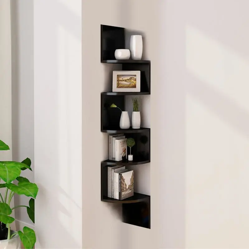 Corner On The Wall Triangle Shelf Decorative Bookcase