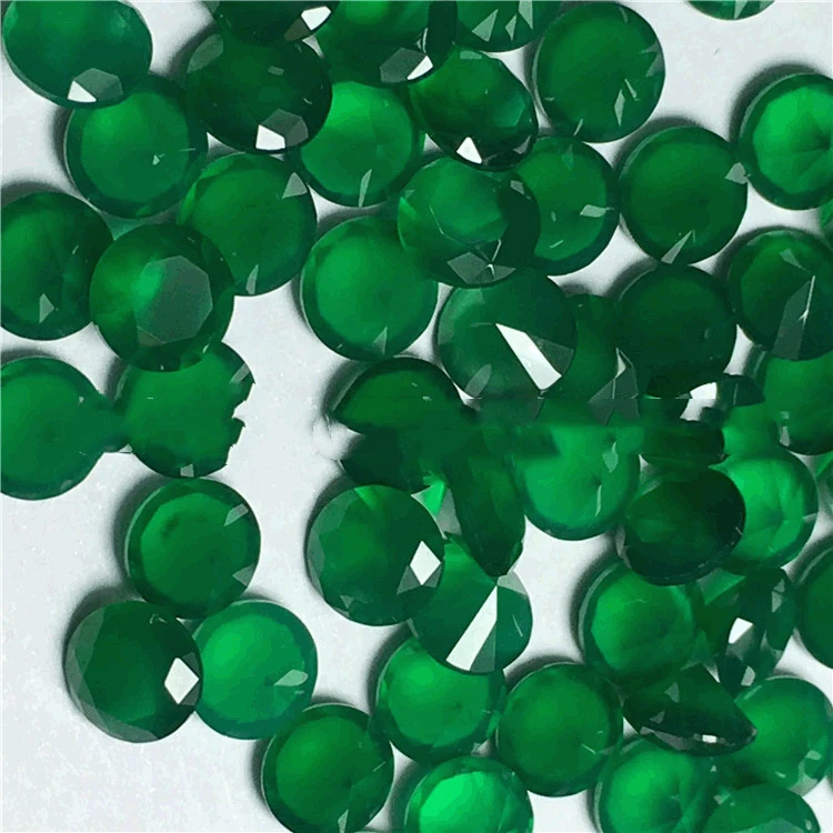 Natural Round Green Agate Chalcedony Ornaments