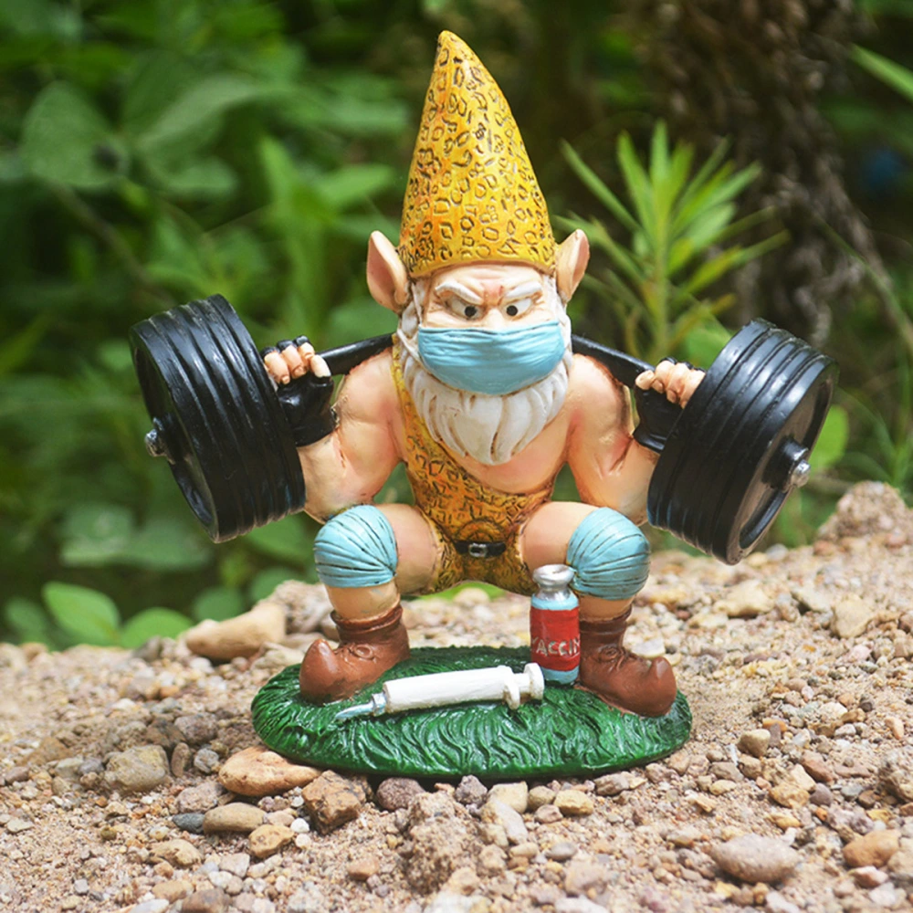 White Beard Hercules Weightlifting Dwarf Creative Resin Crafts