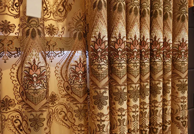 High-end Atmospheric Embroidered Curtains Luxury Villa Shading