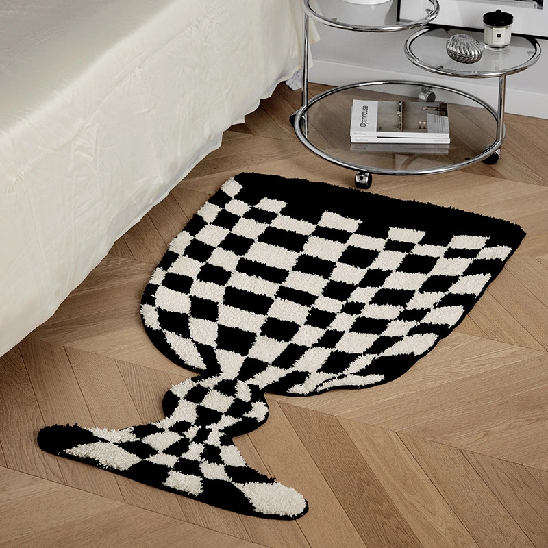 Checkerboard, Foot Pad, Non-slip Mat, Nordic Modern And Simple