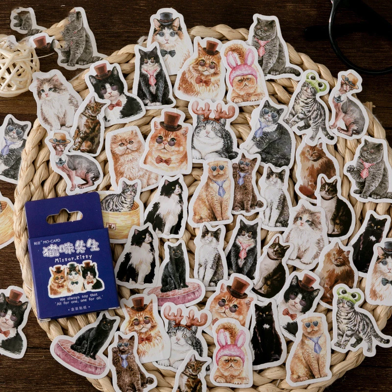 46pcs Cute Animal Pocket Diary DIY Decorative Sealing Sticker