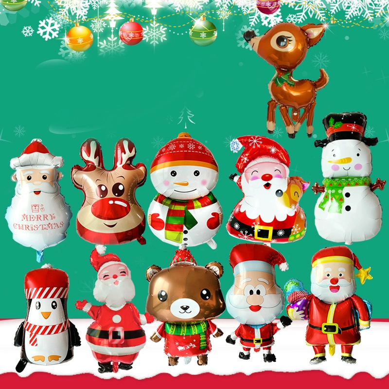 Santa Claus Elk Snowman Decoration Arrange Balloons