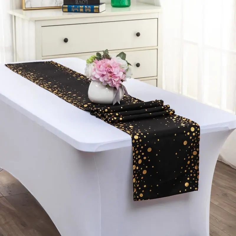 New Style Polyester Imitation Cotton Bronzing Table Flag Cloth