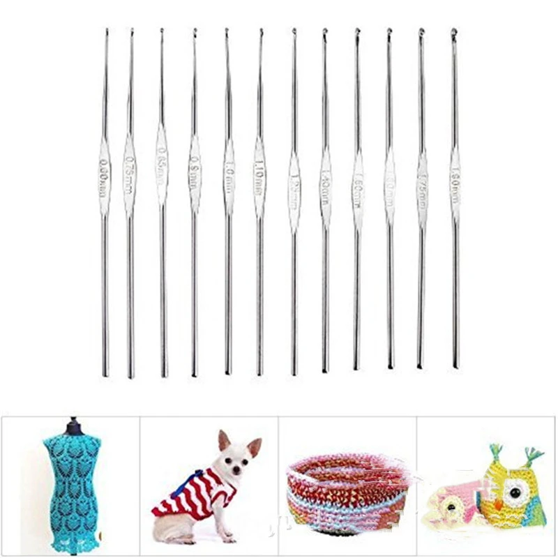 0.6-1.9mm Iron Lace Fine Crochet Hooks Full Set Cheap Knitting Needles Tool Accessories