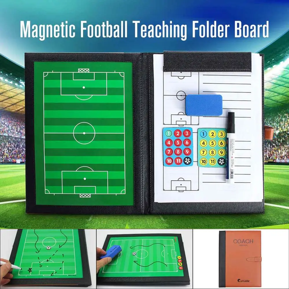 Football Tactics Board Plug-in PU Leather Cover Referee Teaching Board