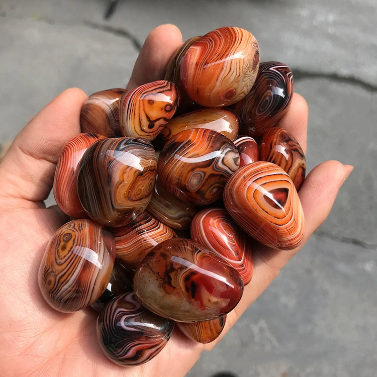 Silk Agate Rough Handles Without Engraving Yuhua