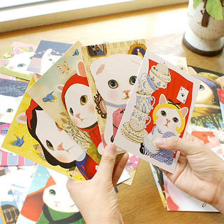 Cat Postcard Cartoon  Holiday Card Stationery