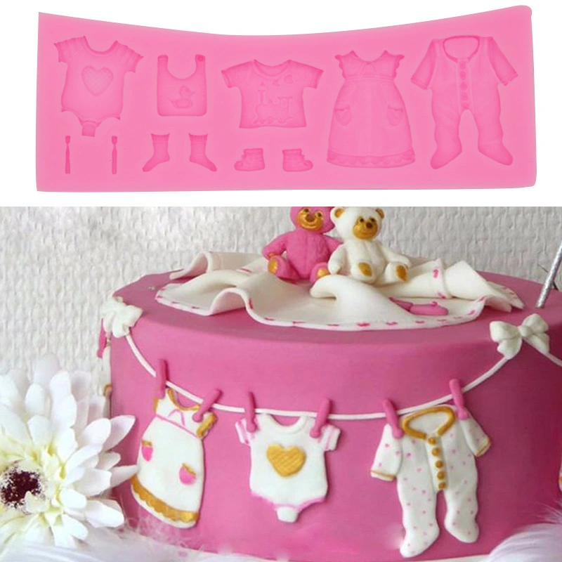 Baby Clothes Shoes Fondant Cake Decoration Mold