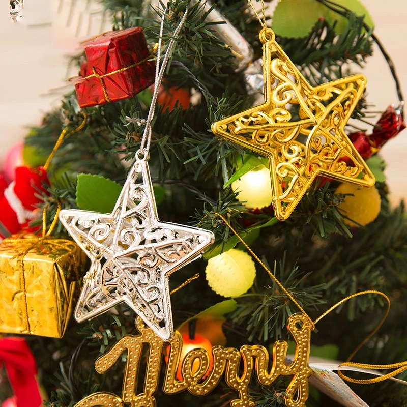 Three-dimensional Five-pointed Star Christmas Small Pendant