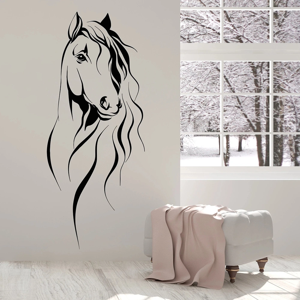 Creative Removable Animal Horse Head Pattern Wall Sticker