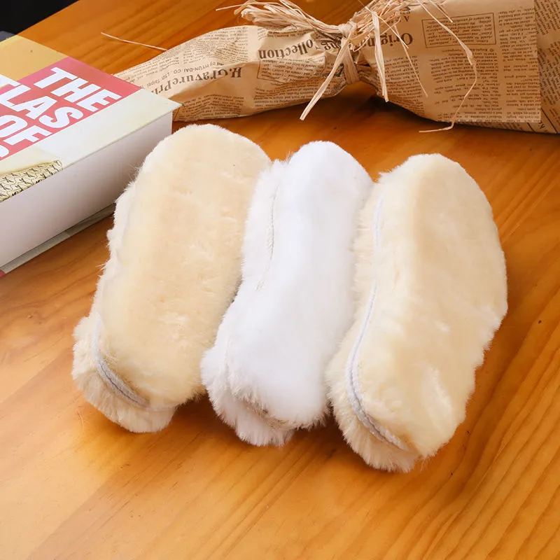 Winter Warm Insoles For Men And Women Rabbit Fur Insoles Plus Velvet Thickening