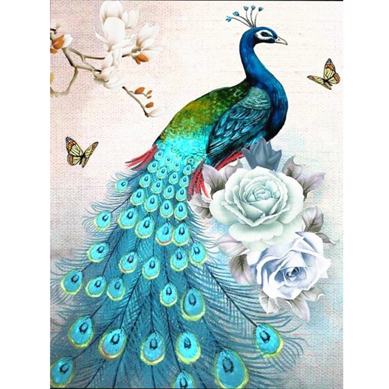 DIY Diamond Painting Peacock 5D  Embroidery Home Decoration