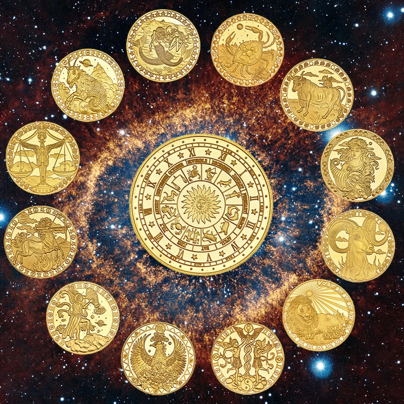 Commemorative Gold 12 Constellation Commemorative Coin Metal Crafts