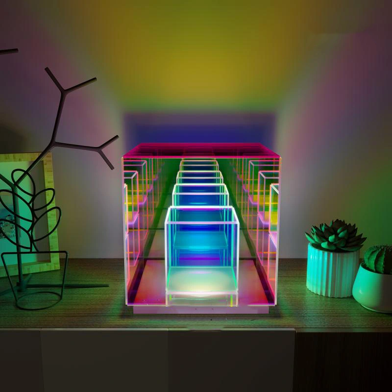 Acrylic Cube LED Color Table Lamp