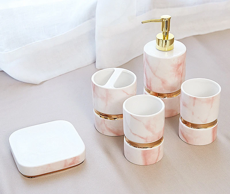 Toiletry Set Ornaments Marble