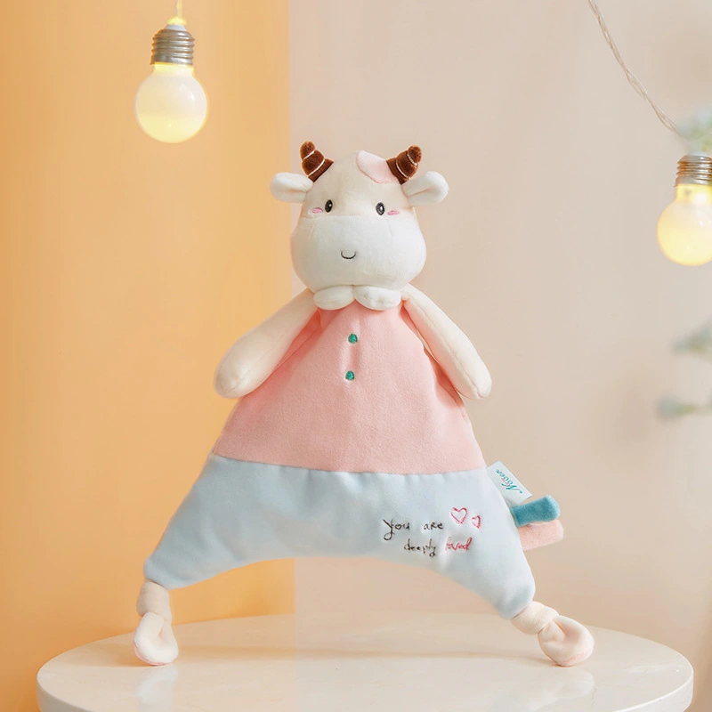 Calf Plush Toy For Infant Comfort Towel