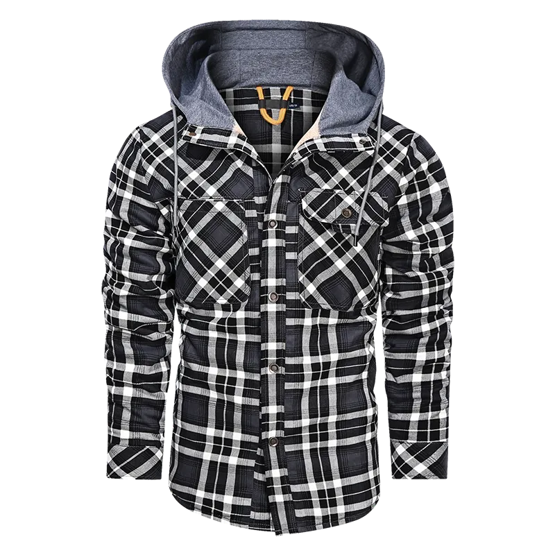 Men Warm Jacket Fleece Thick Men Slim Fit Hooded Jackets