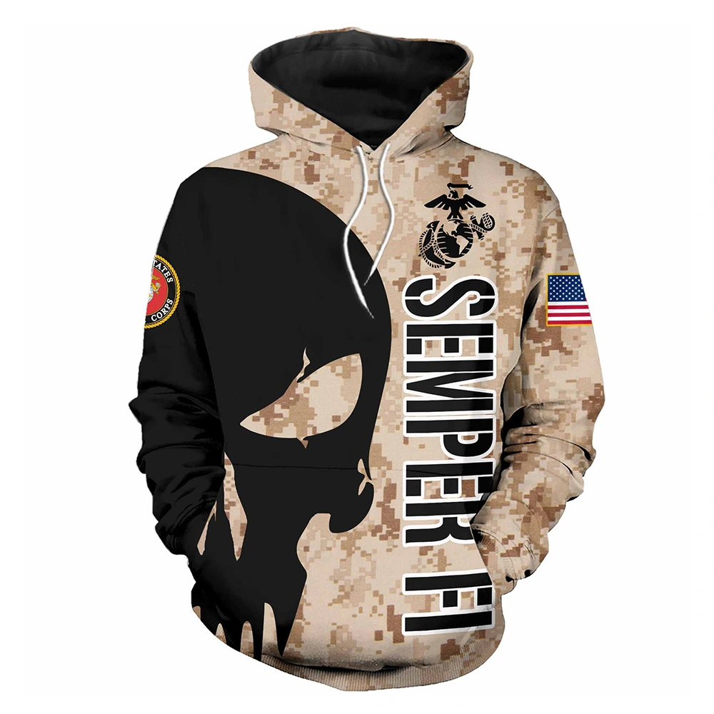 Punisher Series Hooded Pullover Sweater Casual Long Sleeve