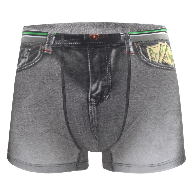 Imitation Denim Men Inner Pants Pure Cotton