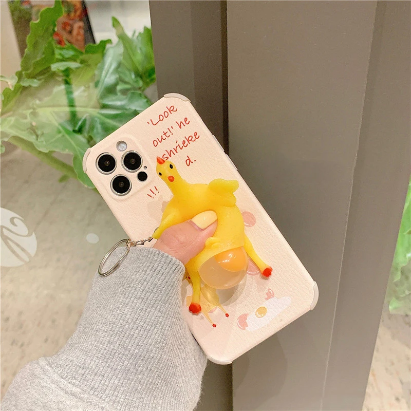 Three-dimensional Egg Laying Chick Mobile Phone Case