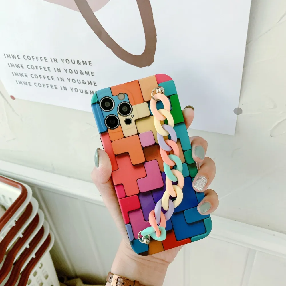 3D Cube With Rainbow Bracelet For