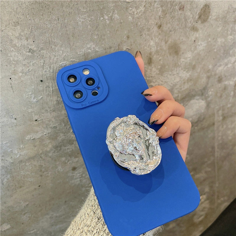 Niche Klein Blue Metal Stand Phone Case