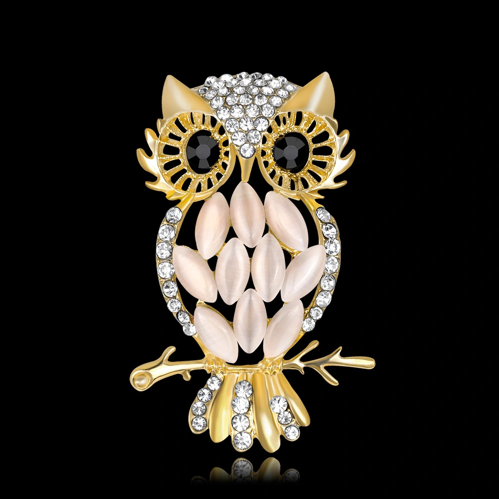 Brooch Jewelry Wholesale Dream Owl Crystal Opal Brooch Corsage