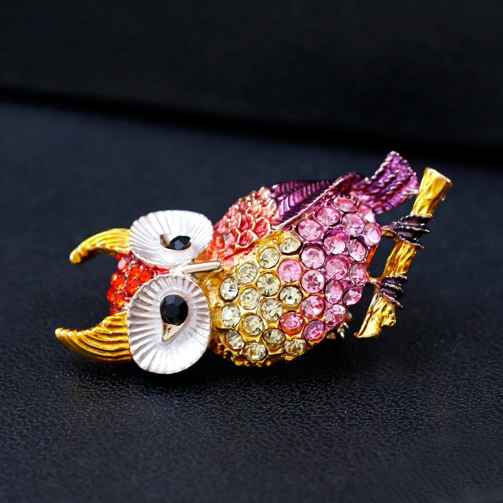 Retro Cartoon Funny And Cute Owl Brooch Lady Corsage