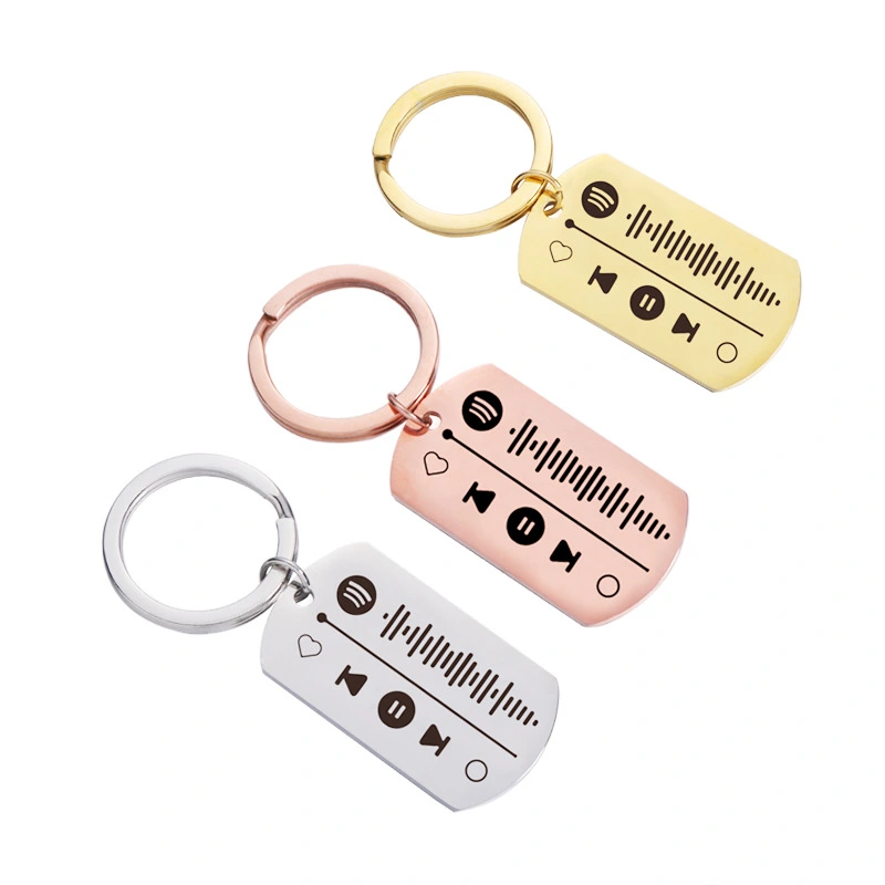 Mirror Stainless Steel Personality Simple Keychain