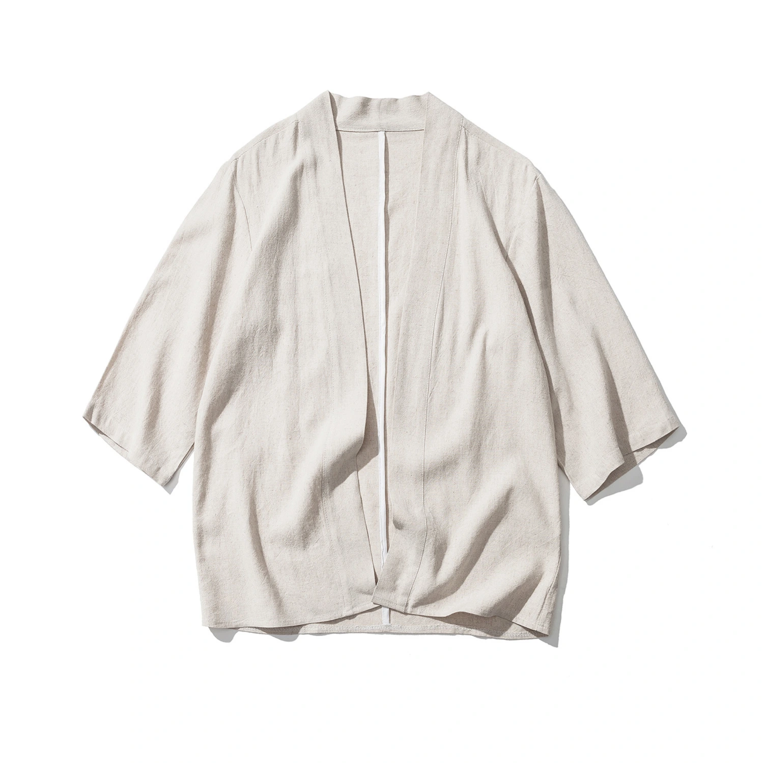 Casual Hanfu Pure Color Young Men's Cardigan Hemp Color