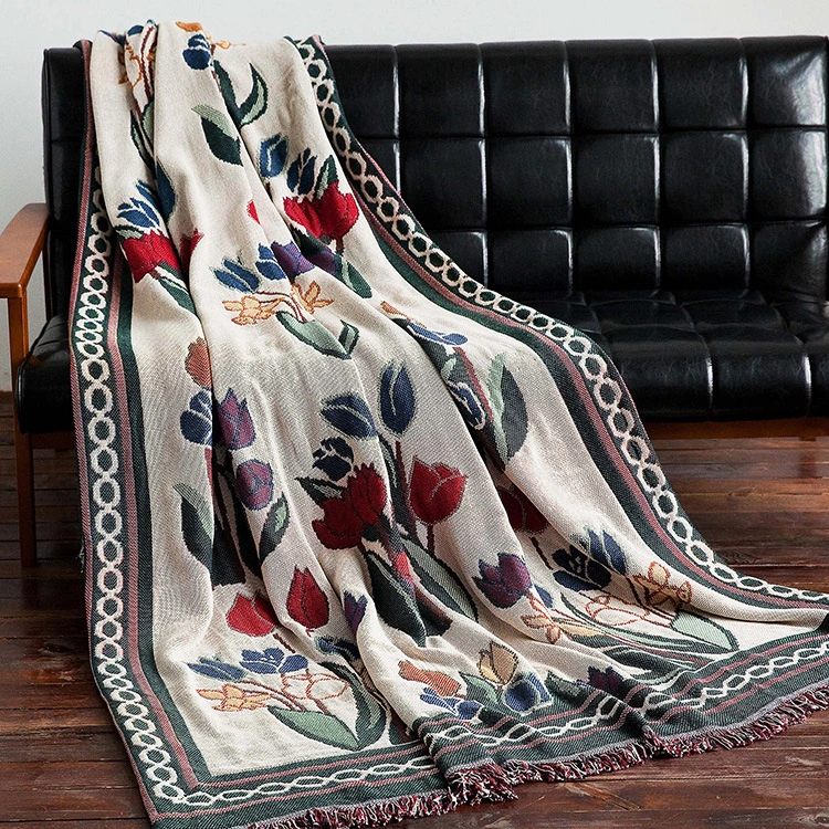 Retro Tulip Design Multifunctional Sofa Cover Sofa Cover High Quality European Style Travel