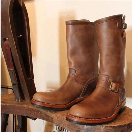 Low Heeled Autumn And Winter Round Toe Mid Tube Men's Boots