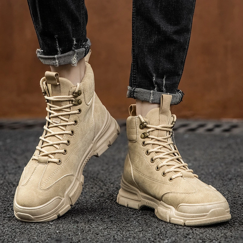 Men's high-top retro desert tooling boots