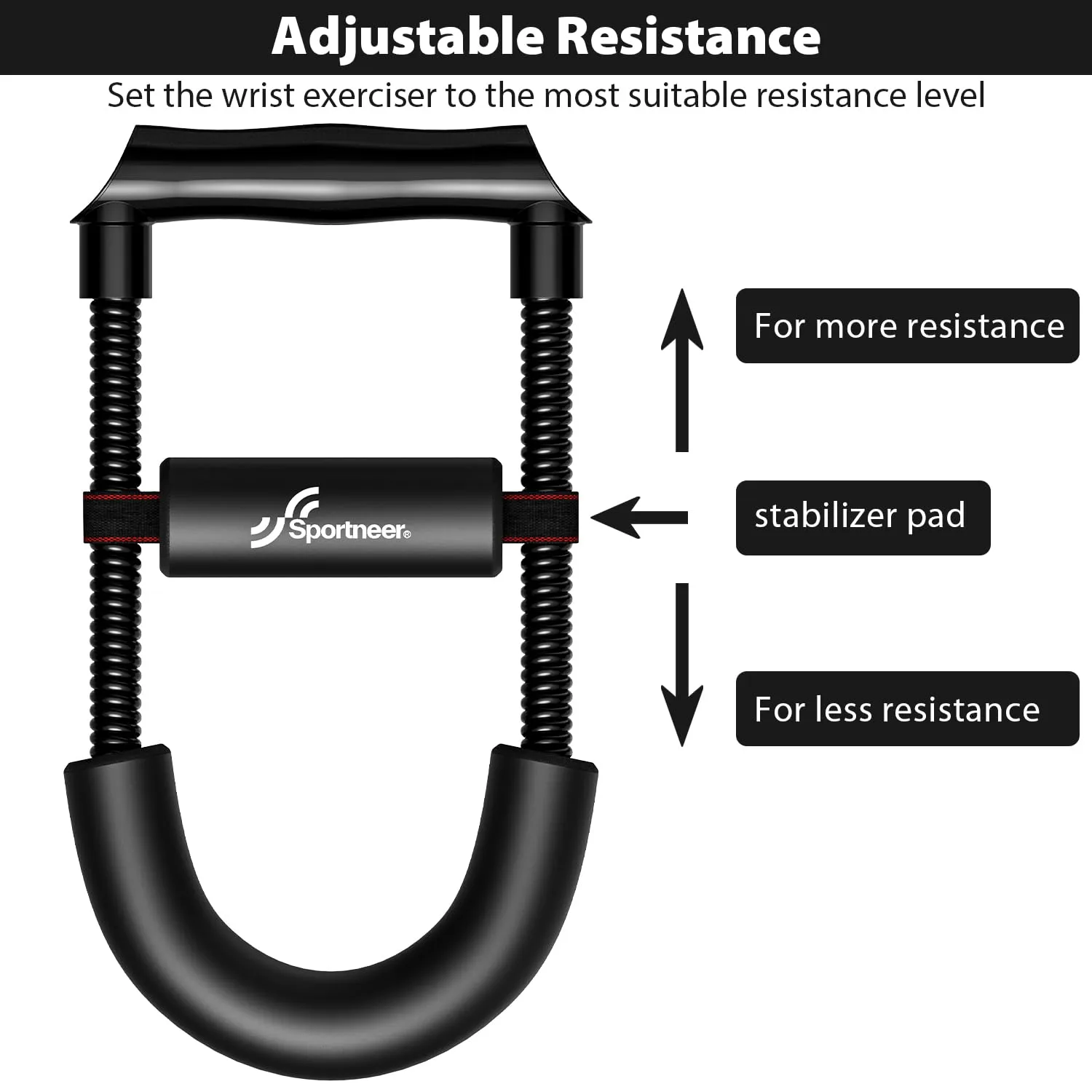 Wrist Strengthener, Sportneer Forearm Exerciser with Adjustable Tension for Improving Strength - Hand Developer Arm Grip Workout Strength Trainer Home Gym Workout Equipment for Starter and Pro