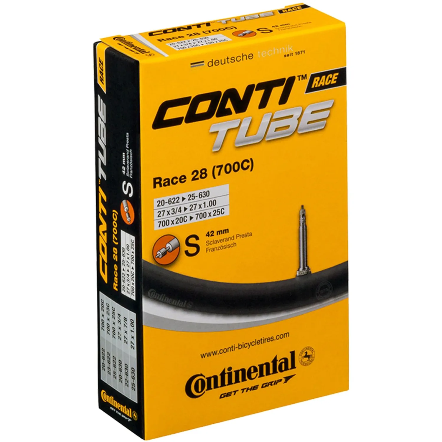 Continental Bicycle Tubes Race 28 700x20-25 S42 Presta Valve 42mm Bike Tube Super Value Bundle (Pack of 5 Conti Tubes & 2 Conti tire Lever)