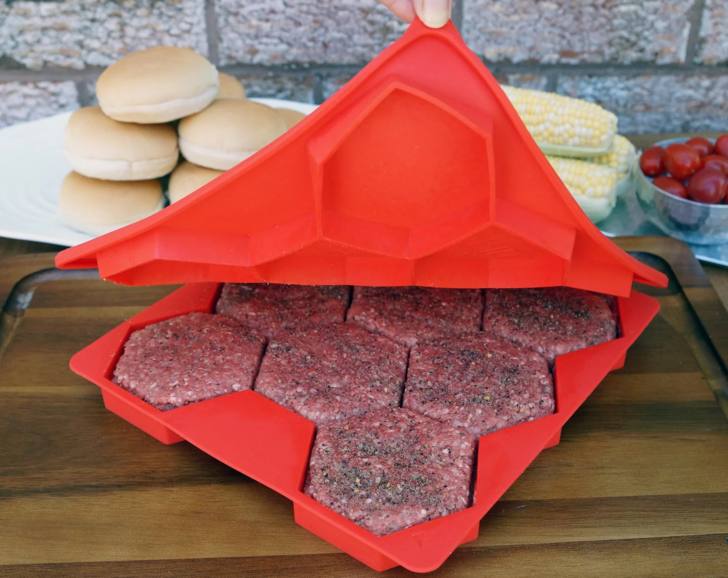 Shape+Store Burger Master Innovative 8-in-1 Burger Press & Freezer Container Makes 8 Quarter-Pound Burgers 32 Oz., Tasty Amazing Burgers, Easy-To-Clean & Dishwasher Safe