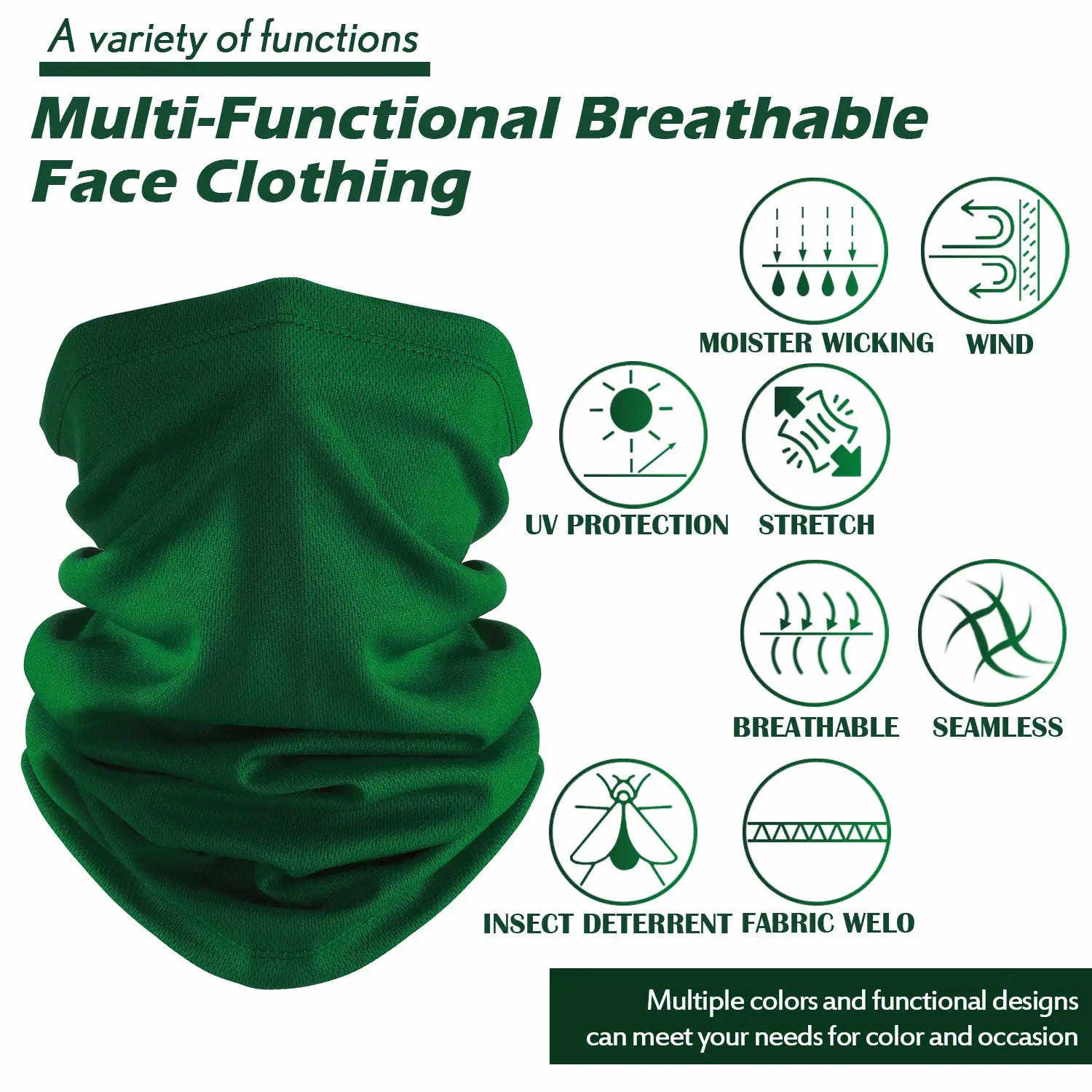 Summer Face Cover Scarf UV Protection Neck Gaiter Sunscreen Breathable Bandana