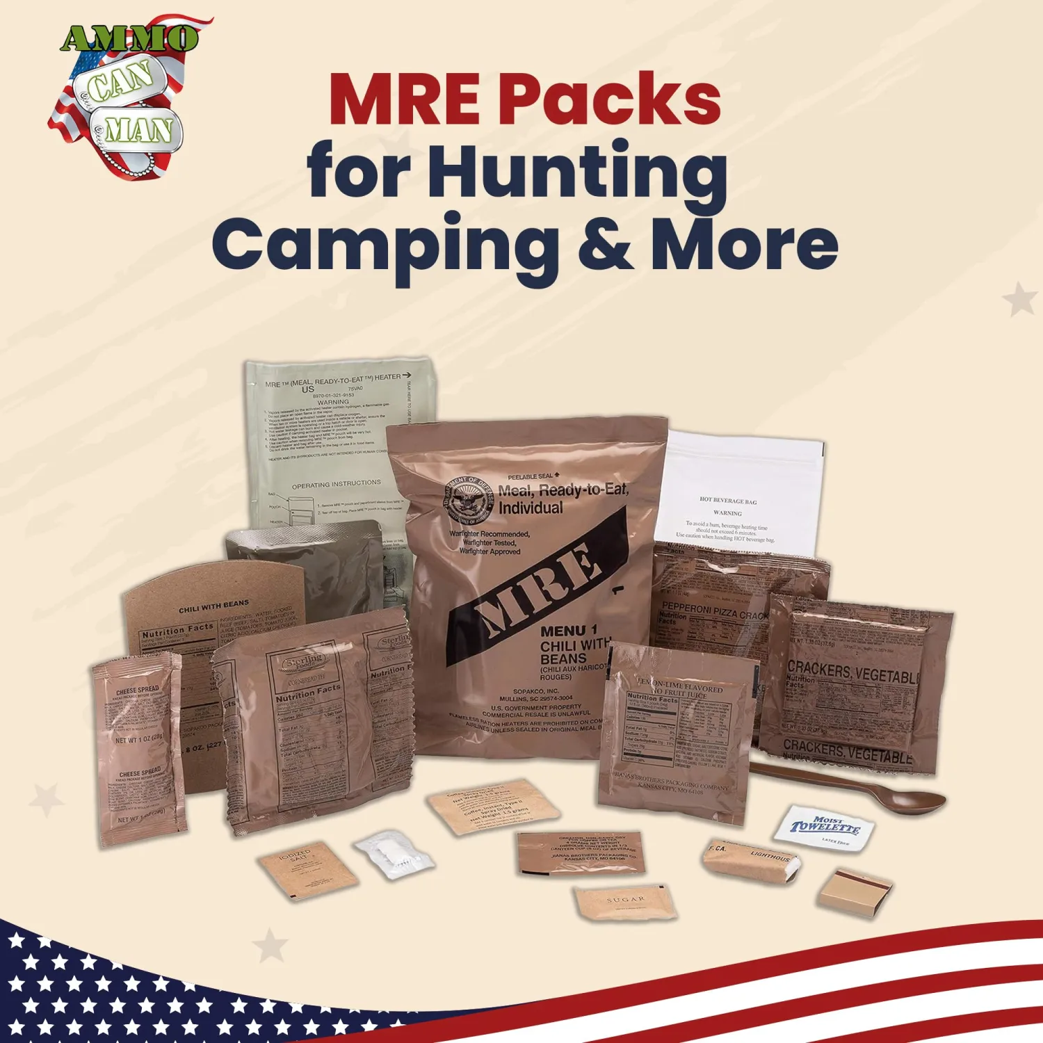 Sopakco 12ct US Military Surplus MRE Meals Ready to Eat 2026 Inspect A Case Menus 1-12