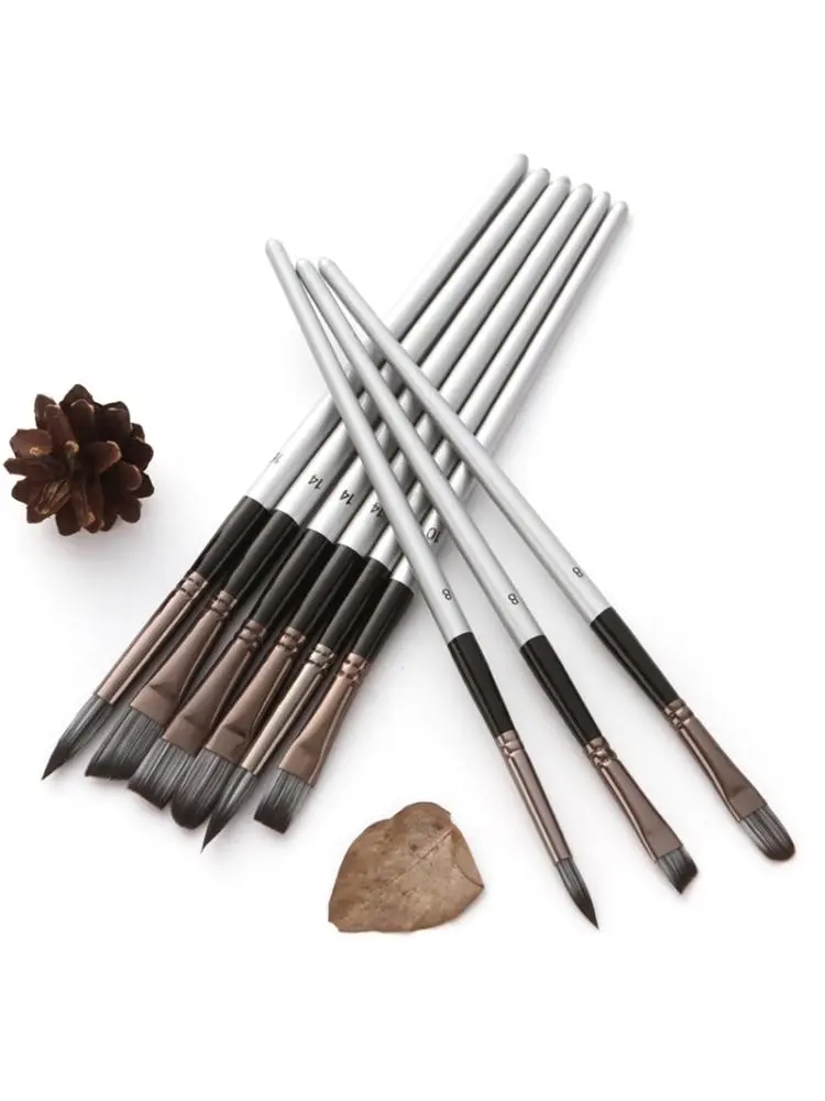 Silver-grey Rod Pen Curtain Oil Paint Brush Gouache Watercolor Paint Brush