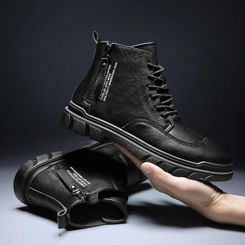 High-top tooling men's boots British style desert shoes