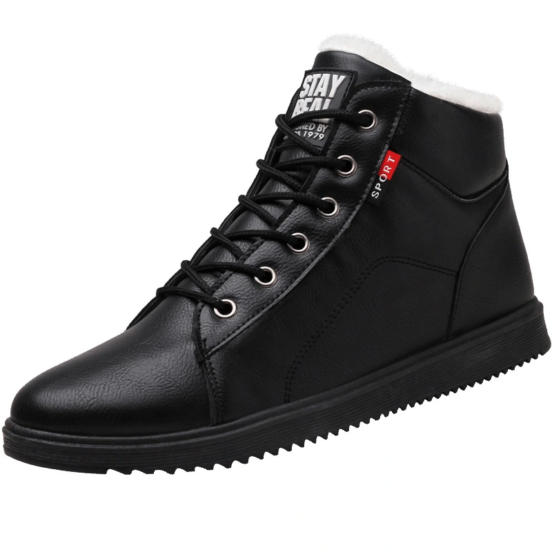 Men's cotton boots plus velvet warm mid-cut shoes men's Martin boots