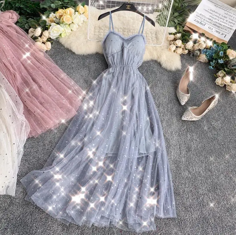 Over the knee strap mesh dress