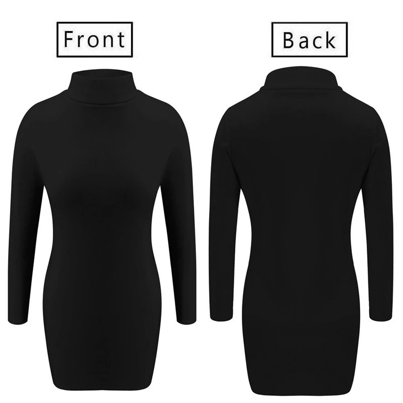 Turtleneck skinny bag hip dress