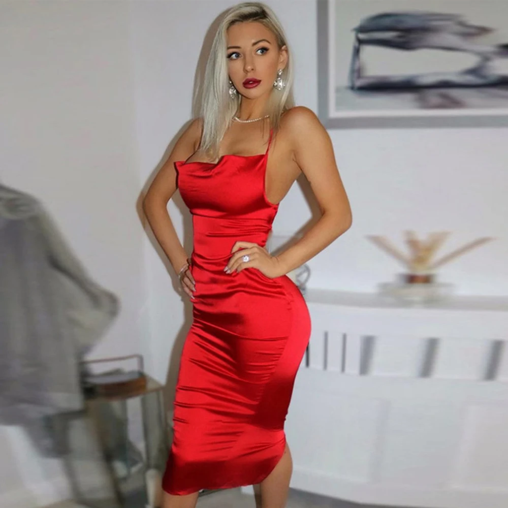 Sexy Sling Halter Lace-Up Tight-Fitting Hip Skirt