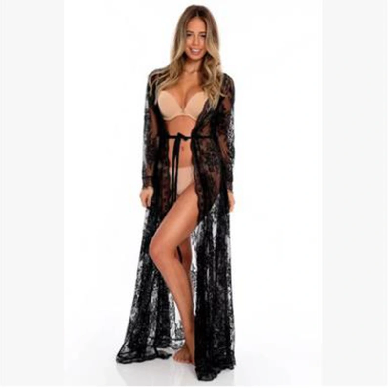 New Wave Lace Lace Loose Sunscreen Beach Cardigan Long Skirt