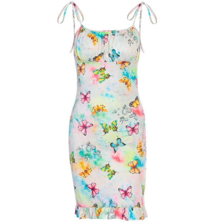 Butterfly Print Bra British Dress