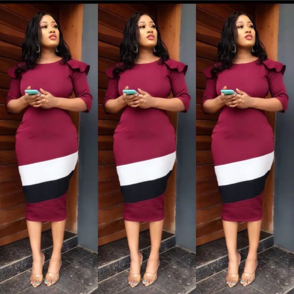 Color Matching Is Thin Professional Dress Pencil Skirt