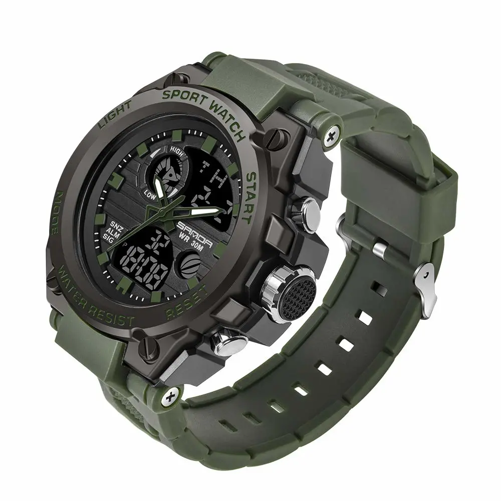 KXAITO Men's Watches Sports Outdoor Waterproof Military Watch Date Multi Function Tactics LED Alarm Stopwatch