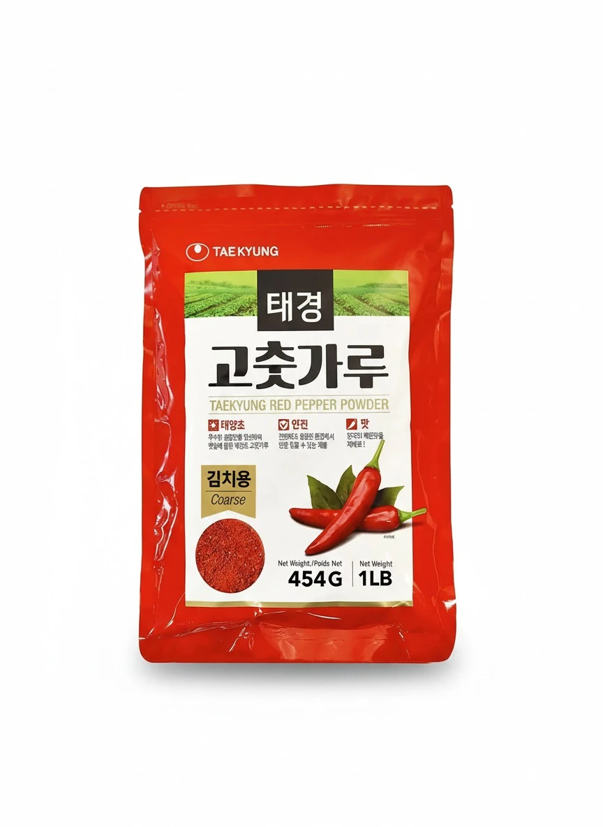 NONGSHIM TAEKYUNG Korean Chili Powder, Gochugaru Chili Flakes. Kimchi Powder (Flake, 1lb) - 100% Red Pepper Flakes for Korean & Asian Food. MSG Free.